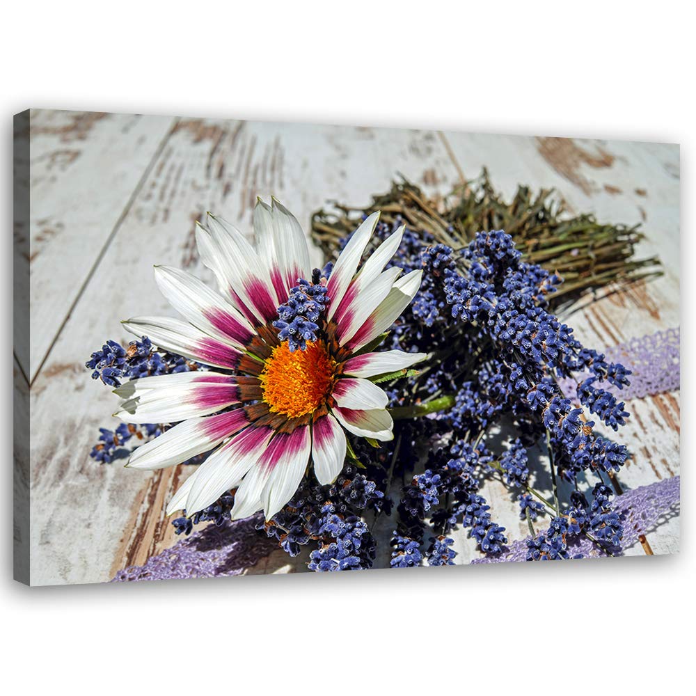 Feeby Bild auf Leinwand Blume Kunstdruck modern rustikal mehrfarbig 80x60 cm Leinwandbild 80x60 cm m