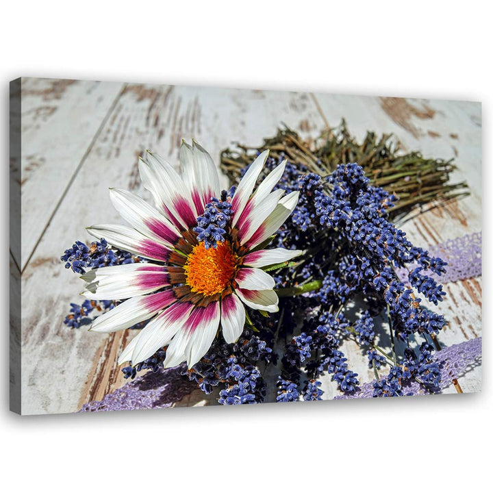 Feeby Bild auf Leinwand Blume Kunstdruck modern rustikal mehrfarbig 80x60 cm Leinwandbild 80x60 cm m