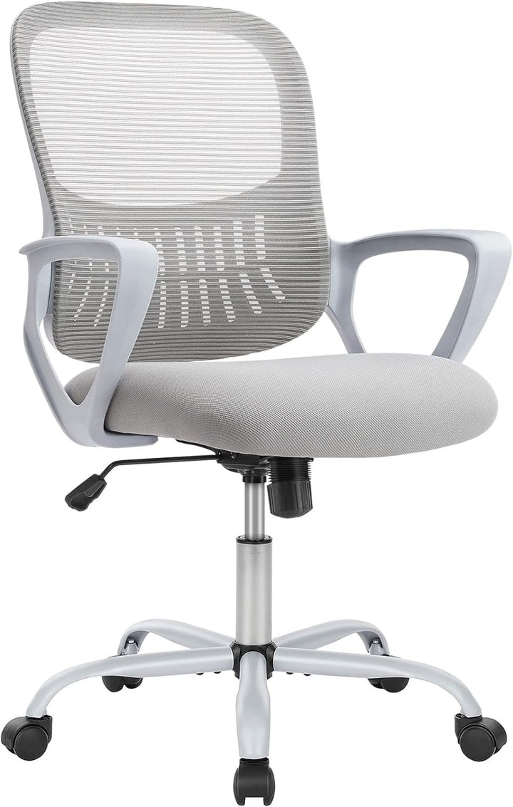 DUMOS Bürostuhl Ergonomisch, Schreibtischstuhl mit Lendenwirbelstütze, Drehstuhl mit Armlehne, Compu