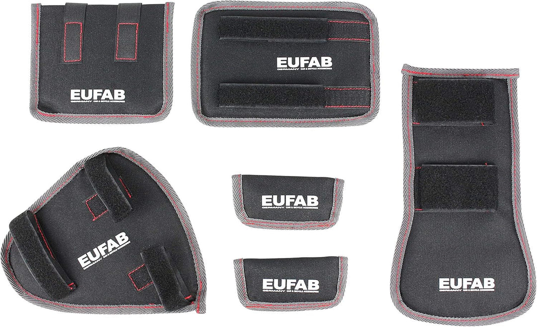 EUFAB 11242 Fahrradtransportschutz-Set, Rahmenschhutz, 6-teilig & 16412 Wandhalterung, passend nur f