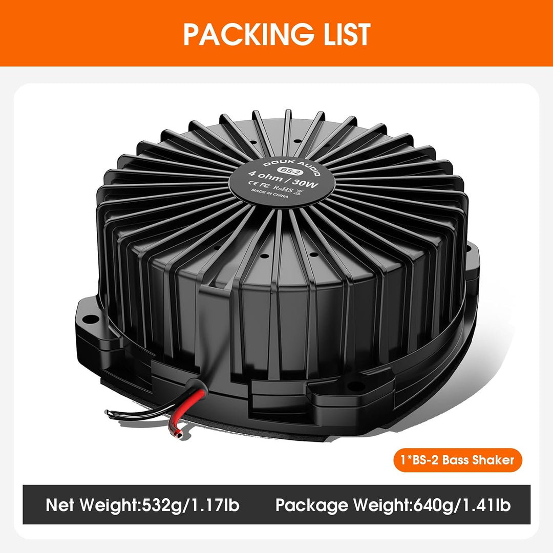 Douk Audio BS-2 Bass Shaker: 30 W Taktiler Wandler – Subwoofer-Tieftöner für Heimkino, Car-Audio und