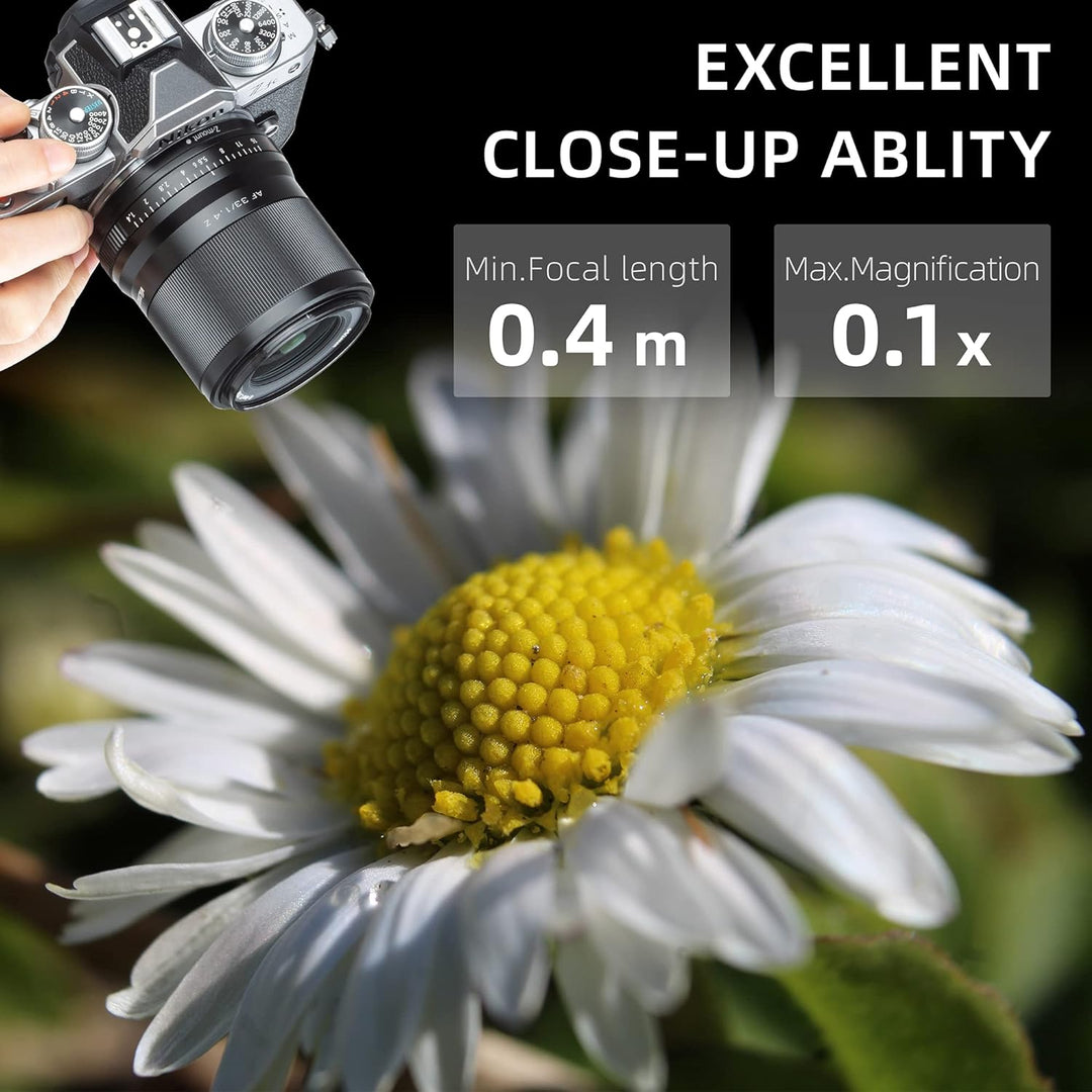 VILTROX 33mm F1.4 Z-Mount Objektiv APS-C Autofokus Grosse Blende Prime-Objektiv Weitwinkel-Unterstüt