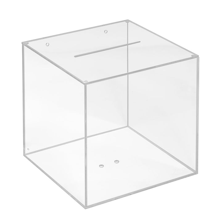 Losbox aus Acrylglas in 200x200x200mm - Zeigis® / Spendenbox/Aktionsbox/Gewinnspielbox/transparent/d