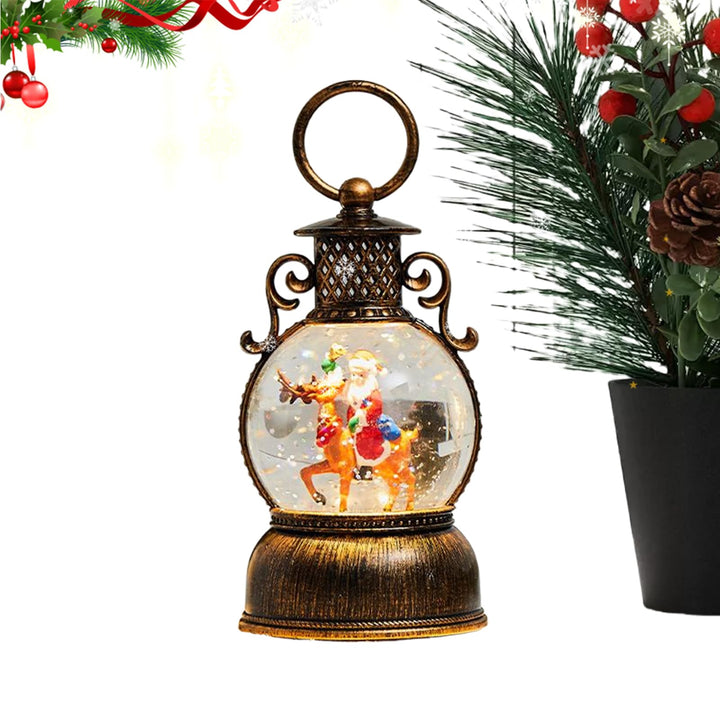 Weihnachts Schneekugel Laterne | Partyszene Requisiten | Beleuchtete Weihnachtskugel mit Weihnachtsm