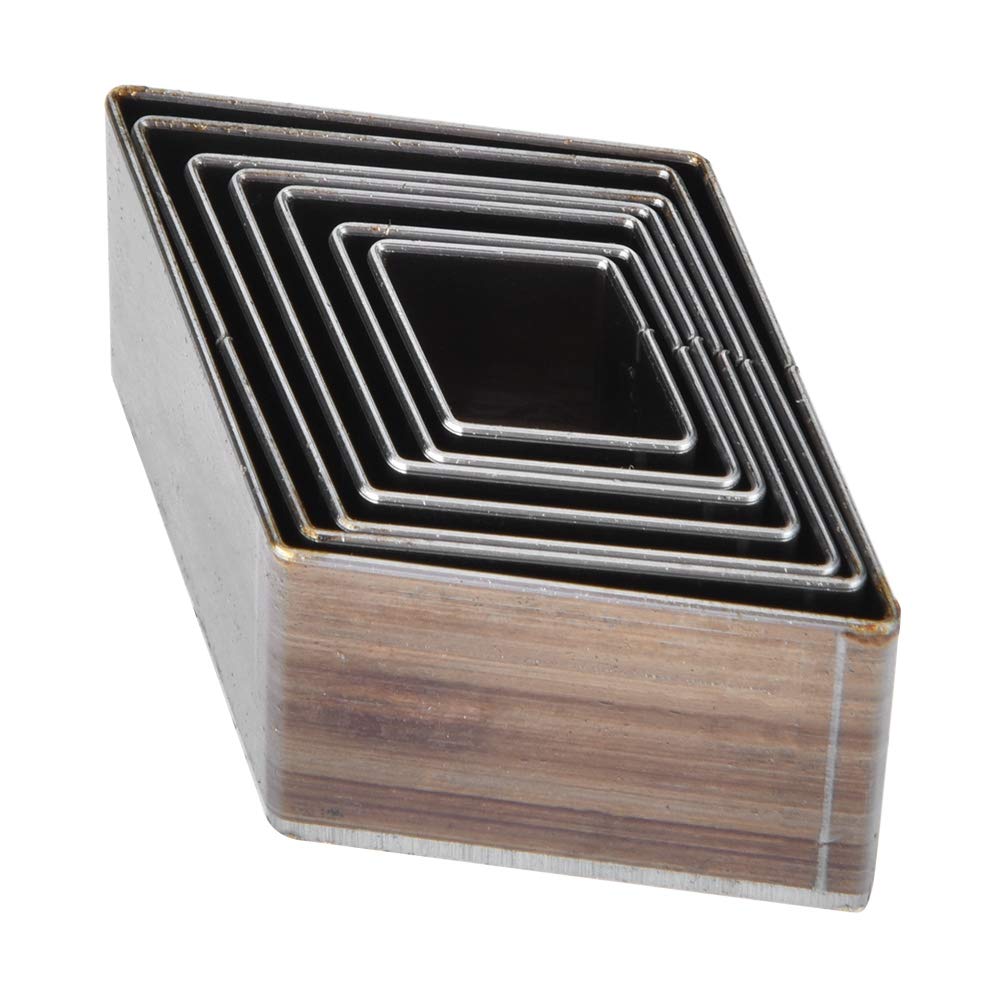 Stanzen Schneide, 7 Stück 20-50mm Stanzwerkzeug Lederhandwerk DIY Quadrat Schneidform für Lederhandw