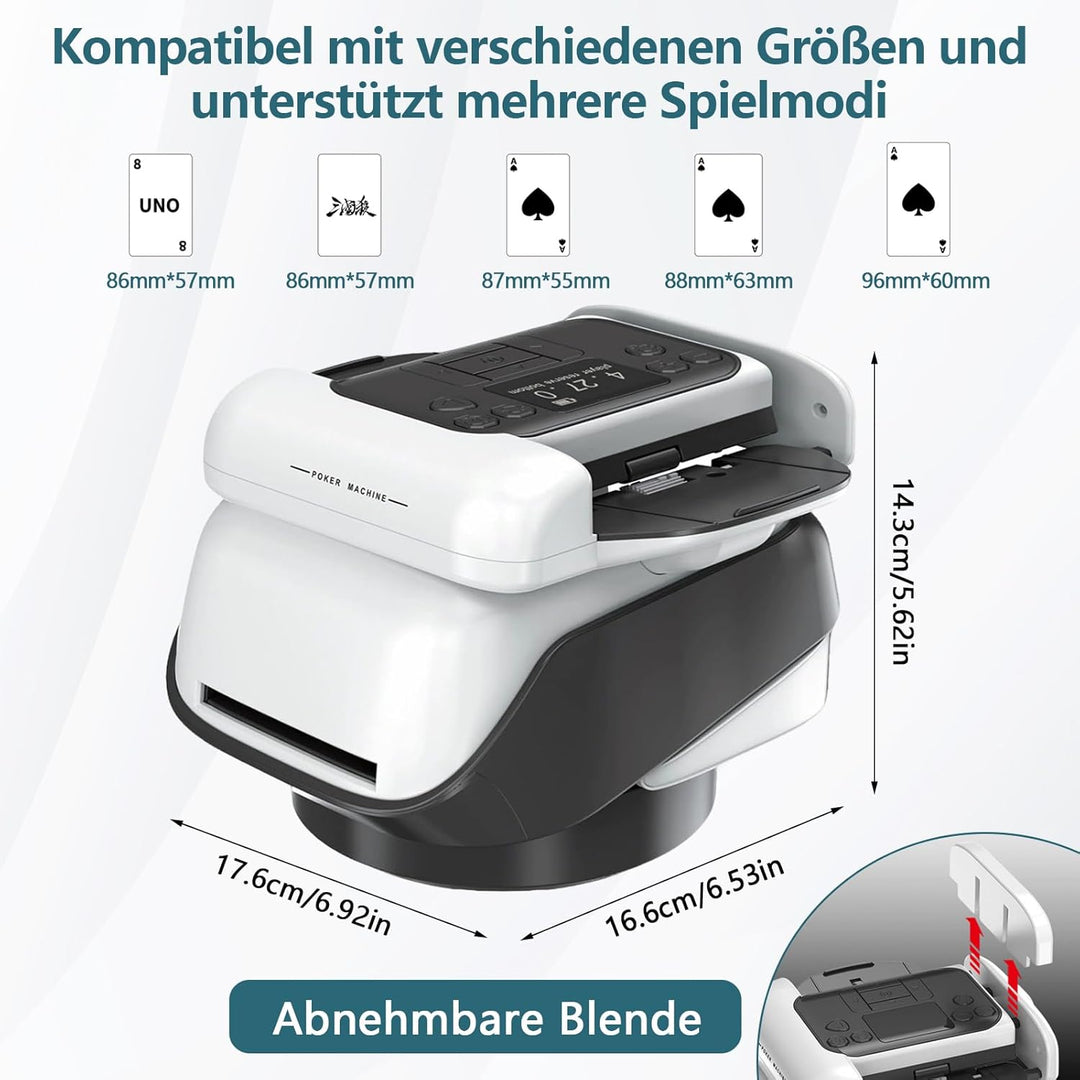 Automatische Kartenmischer und Kartensender mit 4 Kabellosen Kartengebertasten,360° Drehung für 1–3