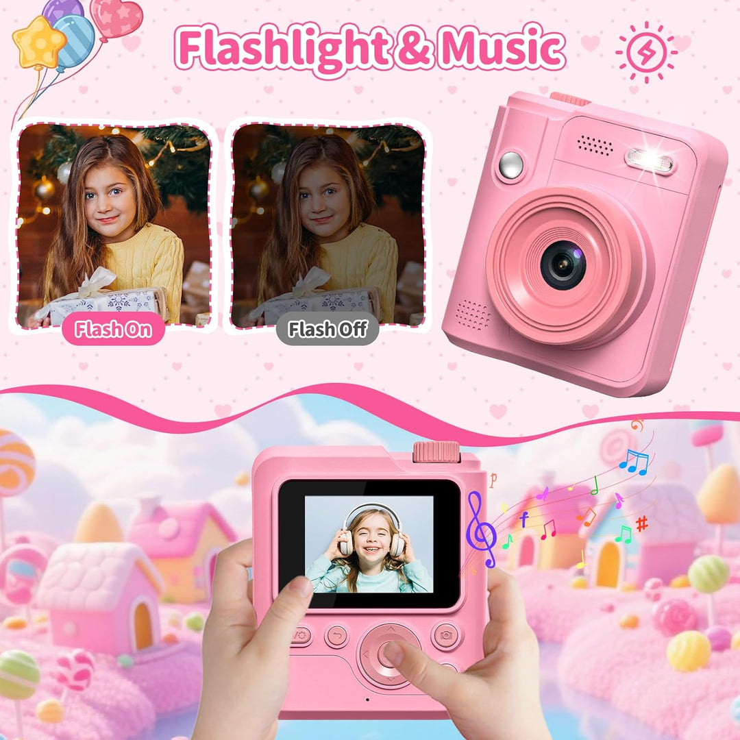 Gofunly Sofortbildkamera Kinder, 1080P HD Kinderkamera Sofortbildkamera mit 32GB Karte & DruckerPapi