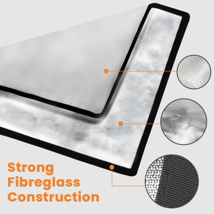flintronic Feuerschalenmatte, 100 * 100cm Feuerfeste Unterlage Quadrat, Wasserdicht Faltbare Feuerfe
