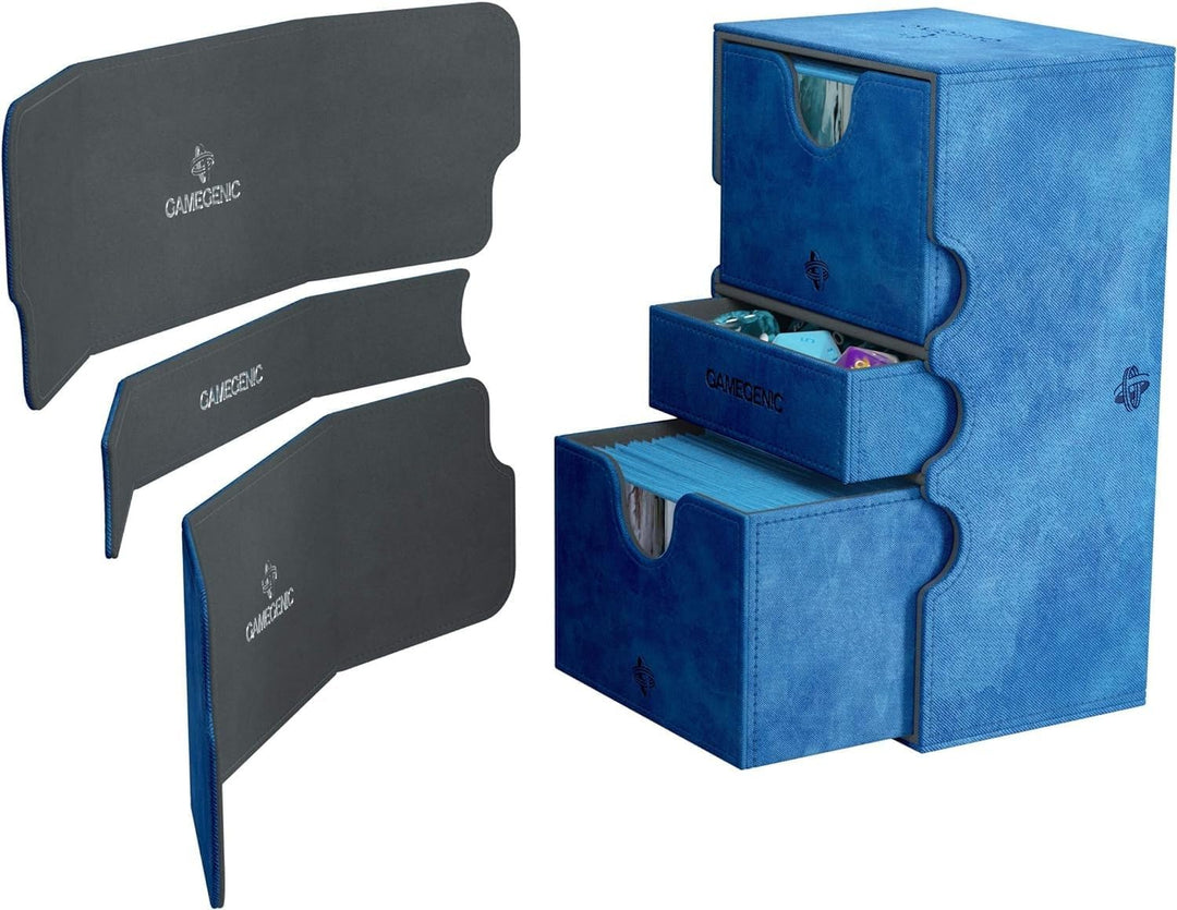Gamegenic GGS20026ML Stronghold 200-Card Convertible Deck Box, Blue Blau, Blau