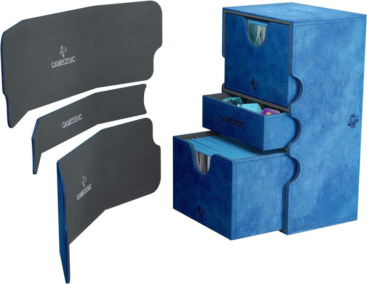 Gamegenic GGS20026ML Stronghold 200-Card Convertible Deck Box, Blue Blau, Blau