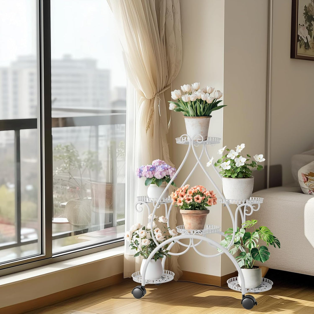 unho Blumenständer Metall, Blumenregal Pflanzenregal Blumenständer Wohnzimmer Schlafzimmer Balkon, w