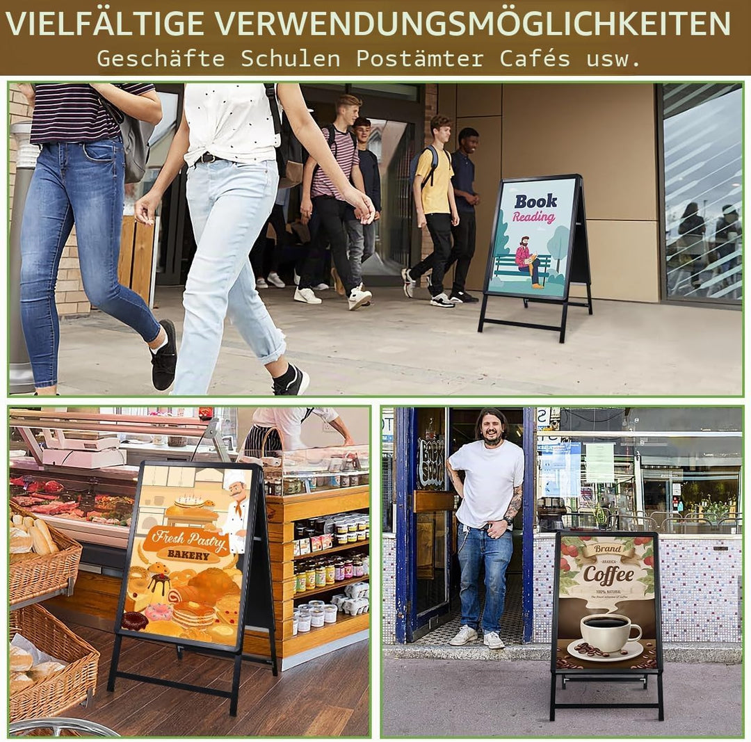NewZeal Kundenstopper A1 beidseitig Plakatständer, Double Sided Display A-Board Poster Stand Sign Ho