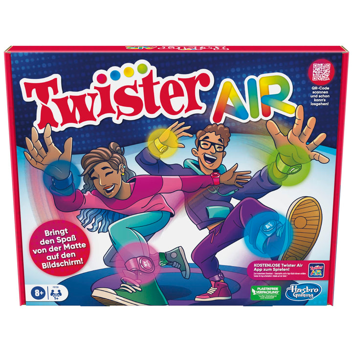 Hasbro Twister Air Spiel, AR Twister App Spiel, Verbindung mit Smart Geräten, Bewegungsspiel, ab 8 J