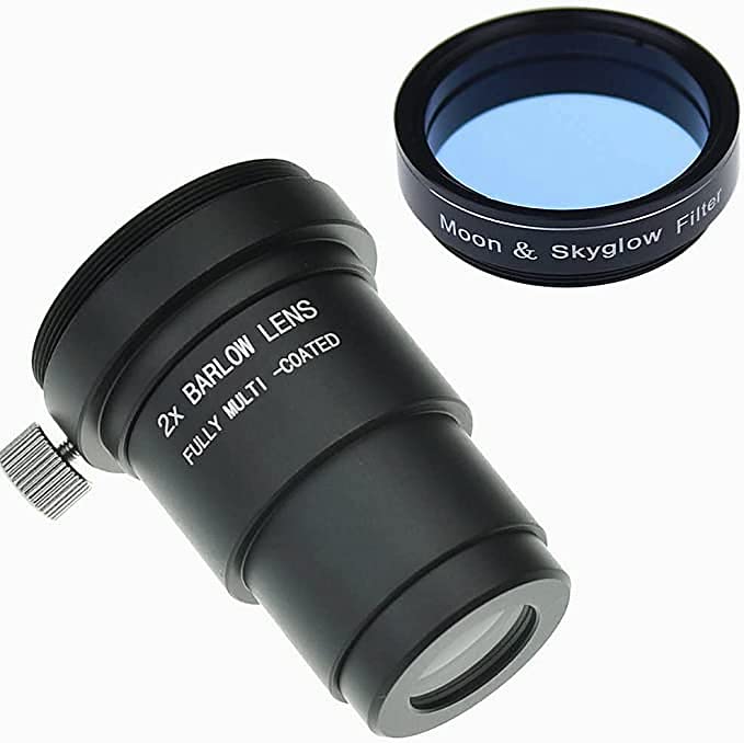 SOLOMARK 1.25" Mondfilter T2X Barlow Kit für Teleskop Okulare, Mondfilter hilft, den Mond klarer zu