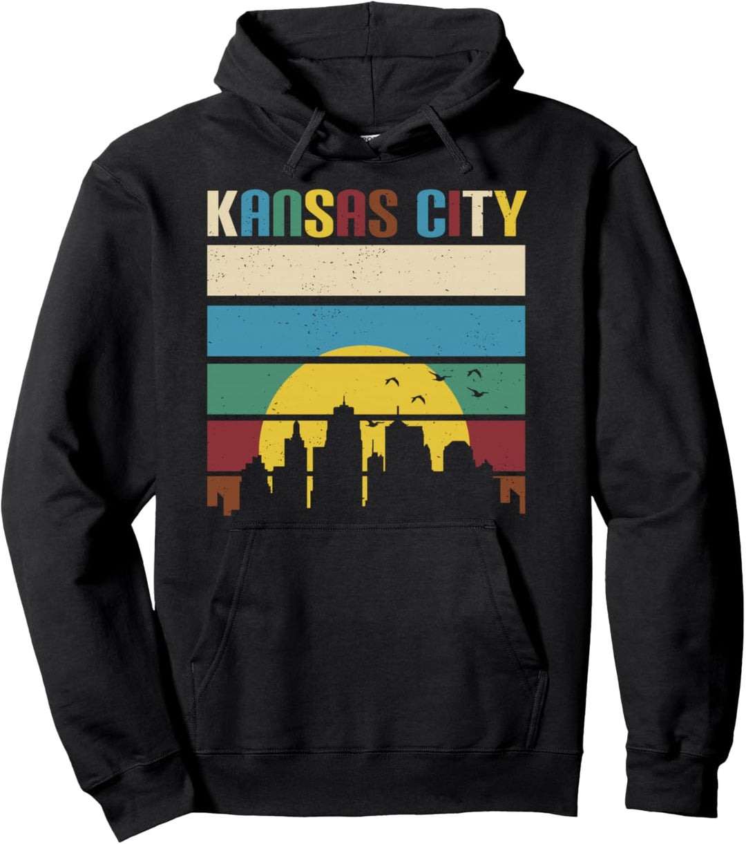 Vintage Kansas City Skyline Geschenkidee Pullover Hoodie