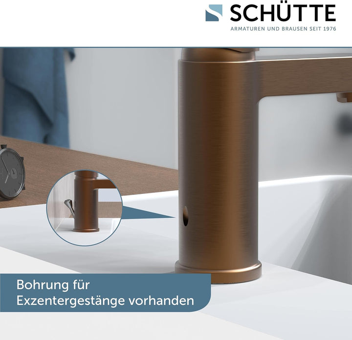 Waschtischarmatur ELEPHANT, Badarmatur, Einhebelmischer mit Ablaufgarnitur, Kupfer, Kupfer