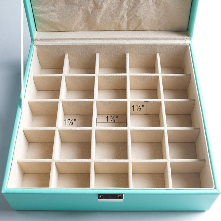 Frebeauty Ohrring-Organizer, klassische Schmuckschatulle mit 50 Fächern, doppellagig, mit 6 Haken fü