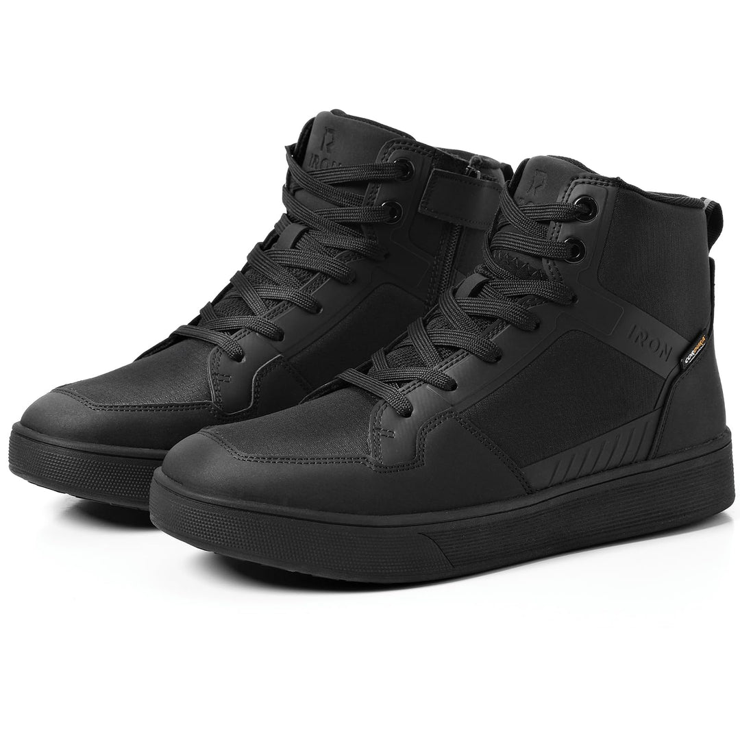 RIDEIRON Motorradschuhe Herren CE-konform Rutschfeste Schwarz 39 EU, Schwarz 39 EU