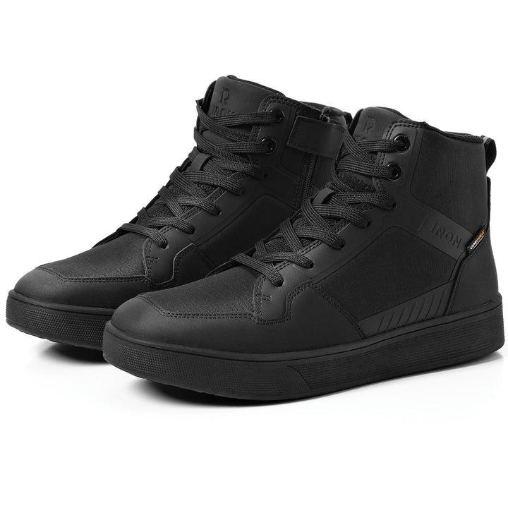 RIDEIRON Motorradschuhe Herren CE-konform Rutschfeste Schwarz 39 EU, Schwarz 39 EU