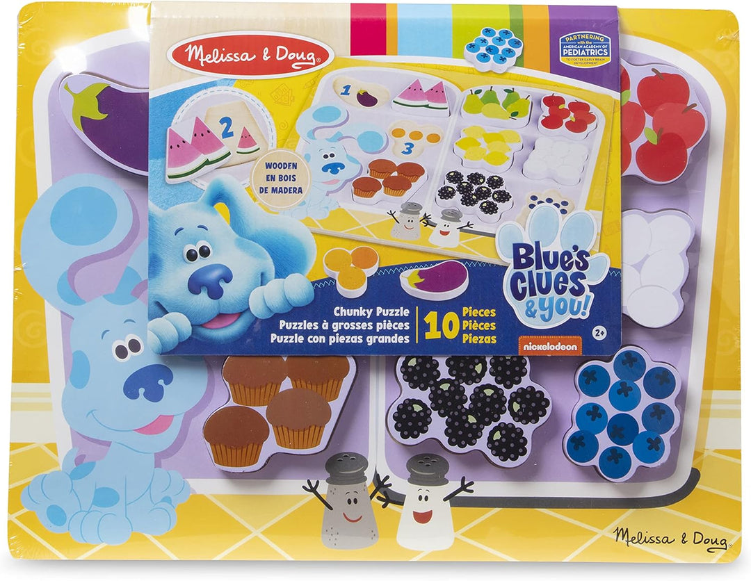 Melissa & Doug 33024 Blue's Clues & You Dickes Holzpuzzle – Kühlschrank Essen, Mehrfarbig, Blues Clu