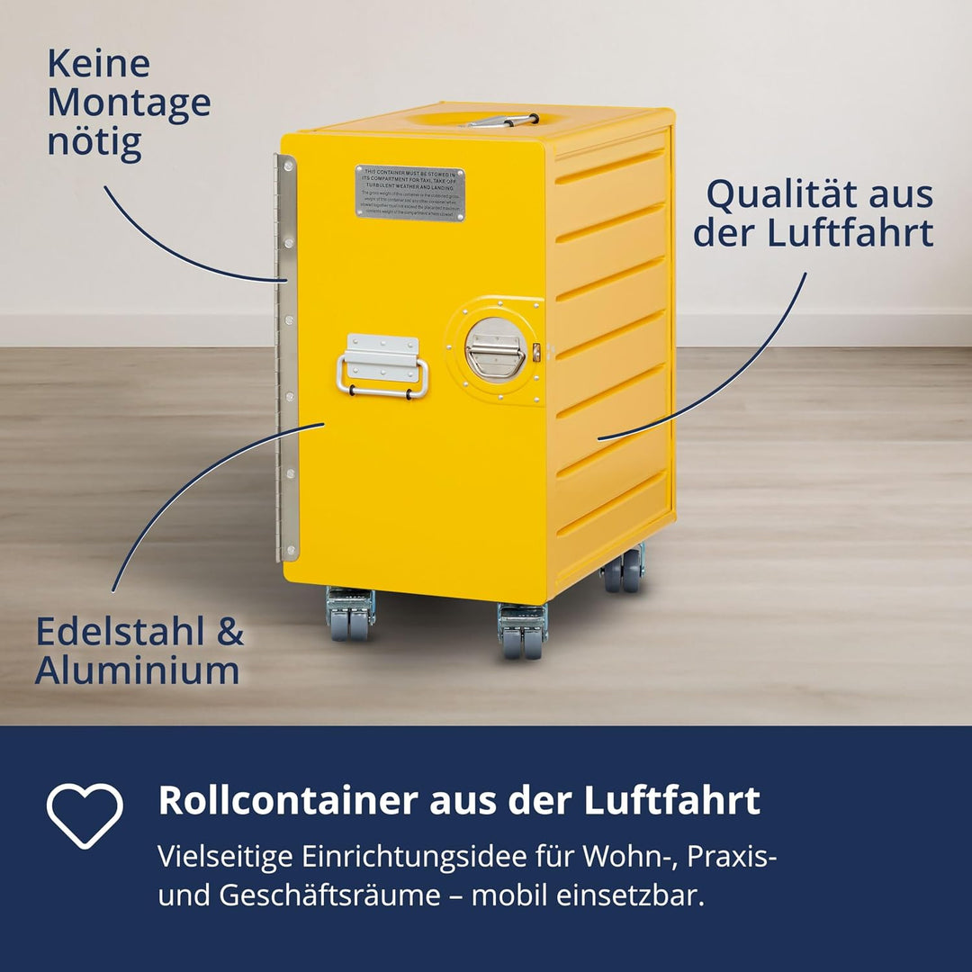 Rollcontainer mit Schubladen, mobiler Aktenschrank, Metallschrank, Schubladenschrank Küche, Druckert
