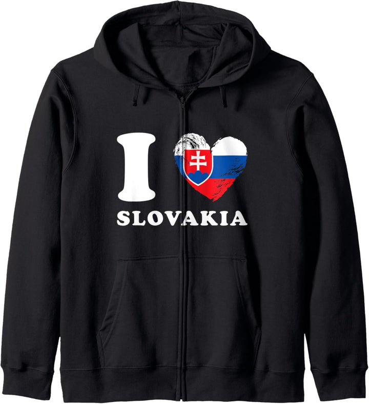 I Love Slowakei - Herz Flagge Slowakei Kapuzenjacke