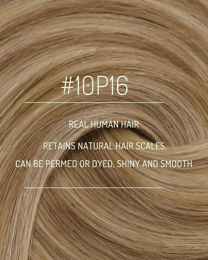 RUNATURE Clip in Extensions Echthaar Braun Hervorheben Blond Echthaar Extensions Clip 45cm Echte Haa