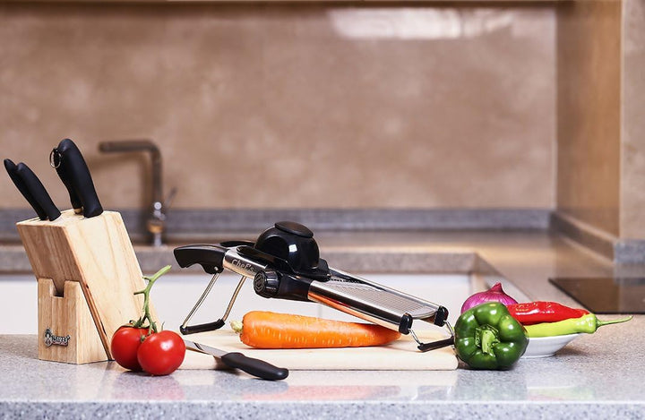 Chef's Inspirations Mandoline Gemüsehobel Gemüseschneider Eignet sich toll für Aufschneiden von Lebe