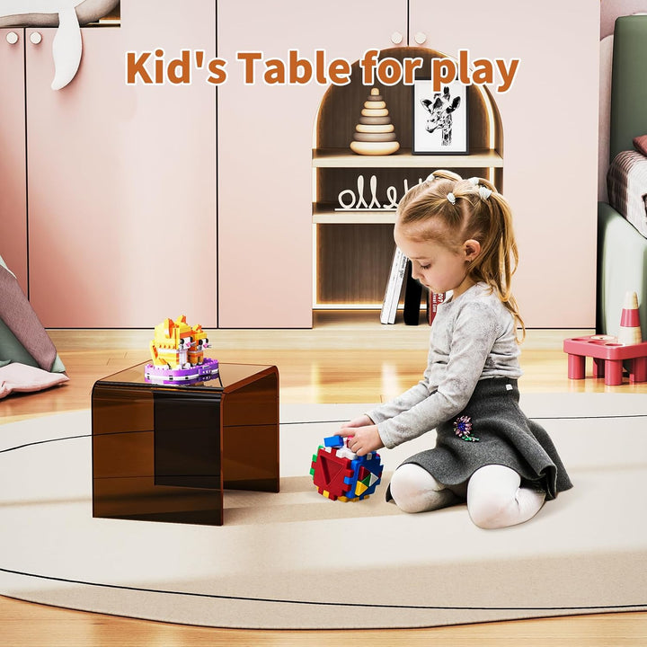 Acryl-Tritthocker, Kleiner transparenter Fusshocker für Badezimmer, Schlafzimmer, Küche, belastbar b