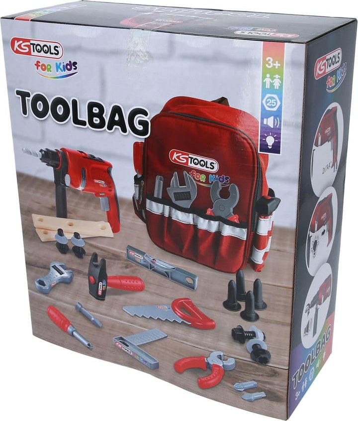 KS Tools for Kids 100201 Werkzeug-Rucksack für Kinder mit Sortiment | 25-tlg.