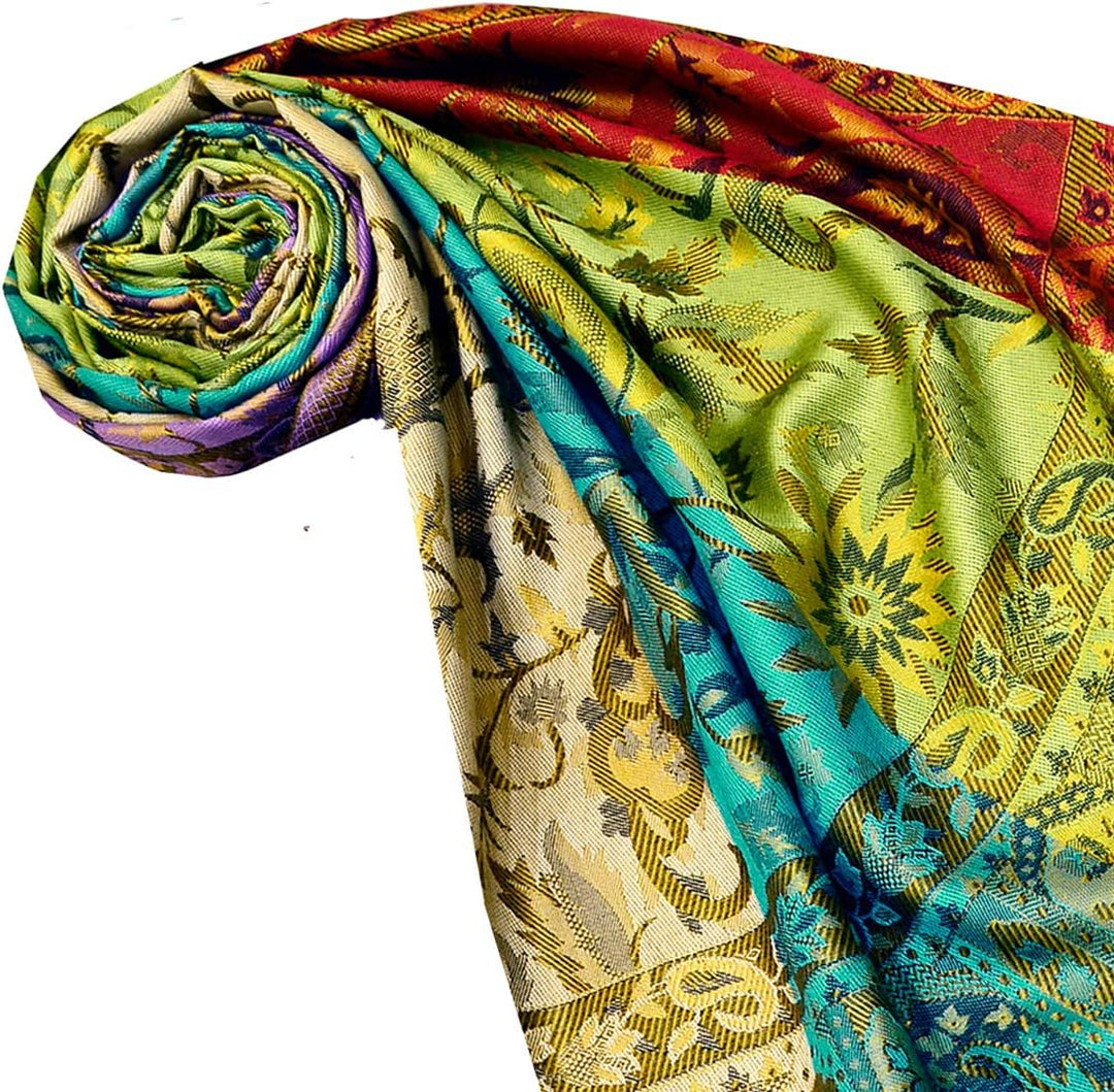 Lorenzo Cana Luxus Pashmina Damen - Schal Schaltuch jacquard gewebt 100% Seide Paisley Muster Seiden