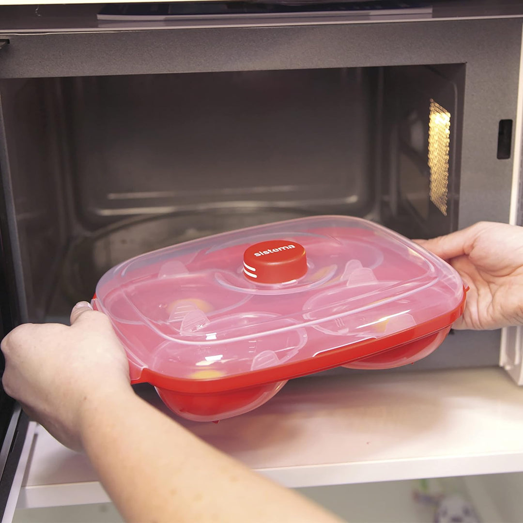 Sistema Microwave Eierpochierer für 4 Eier, rot Egg Poacher, Egg Poacher