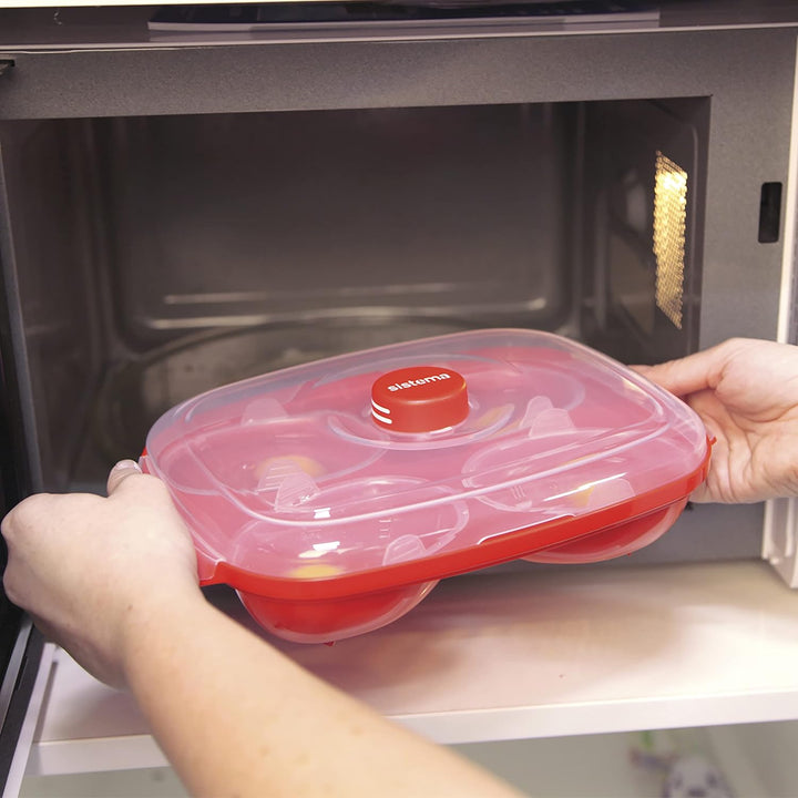 Sistema Microwave Eierpochierer für 4 Eier, rot Egg Poacher, Egg Poacher