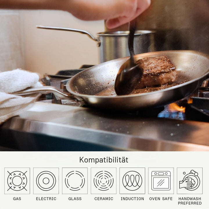 Made In Cookware – 25,4 cm Edelstahl-Bratpfanne – 5-lagige Edelstahlbeschichtung – Professionelles K