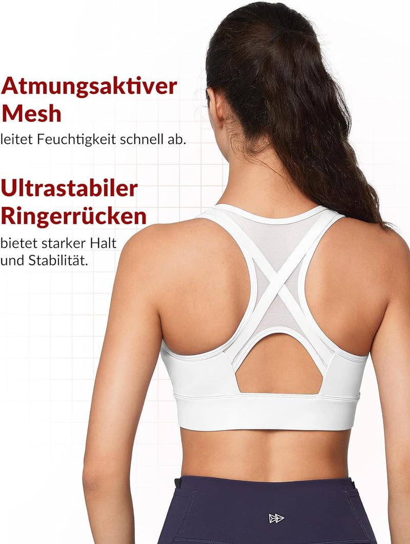 Yvette Starker Halt Sport BH Grosse Brüste mit Vorderverschluss Mesh Ringerrücken Ohne Bügel für Fit