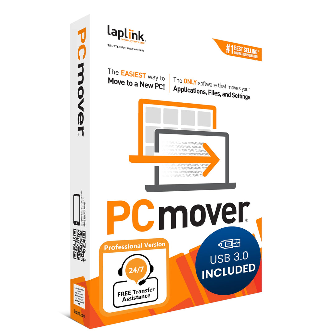 LAPLINK PCmover Professional 11 – Migration Software, für Dateien, Ordner & Programme, 5 Gbps Super