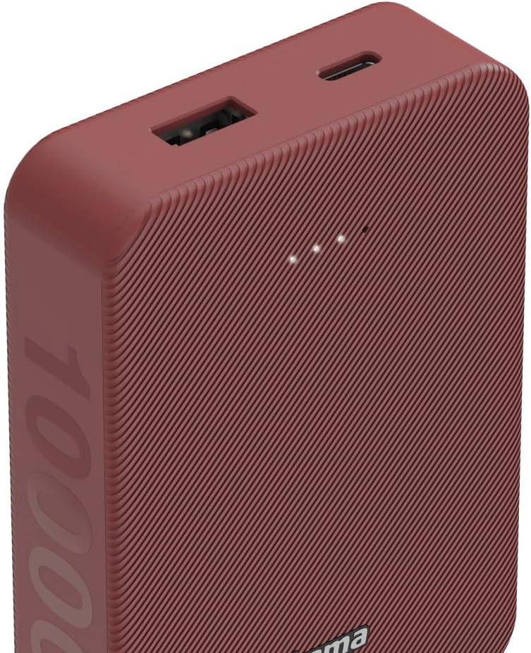 Hama Powerbank Colour 10 10000mAh (externer Akku mit 1x USB C + 1x USB A, Power Pack Zertifiziert, L