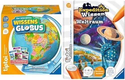 Ravensburger tiptoi® Spiel 00107 - Der interaktive Wissens-Globus - Lern-Globus für Kinder ab 7 Jahr