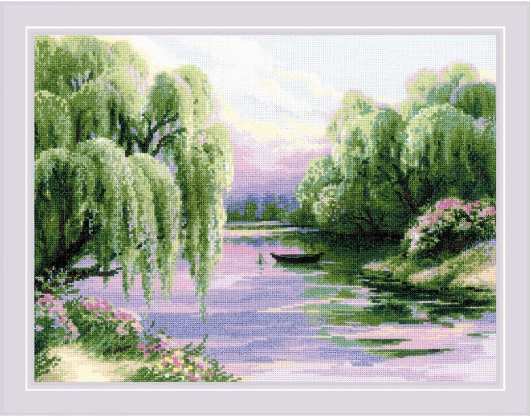 Riolis Kreuzstich Set Ruhiger Morgen, Zählmuster, 40x30cm