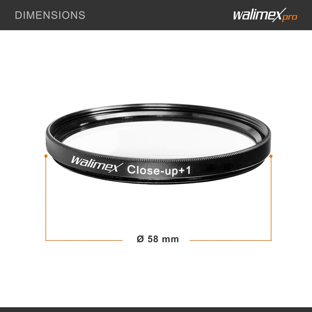 Walimex 17857 Close up Makrolinsen-Set 58 mm inkl. 0.0125 Dioptrien 58 mm Single, 58 mm Single