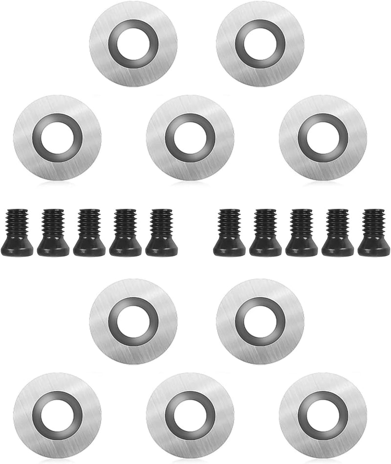 10 Stück Rund Hartmetall Wendeschneidplatten für Drehmeissel, CNC Hartmetall Einsatzschneider für Ho