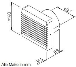 Helios Minilüfter mit Kugellager HR 90 KE