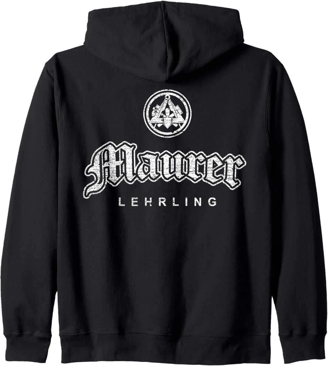Zunftzeichen Maurer Lehrling in alt-gotischer Schrift Kapuzenjacke