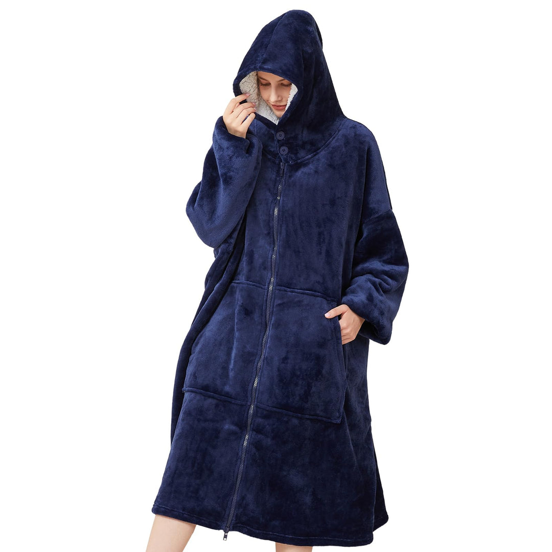 SPFASZEIV Reissverschluss Hoodie Decke Damen Kuscheldecke mit Ärmeln Übergrosse Kuschelpullover Frau