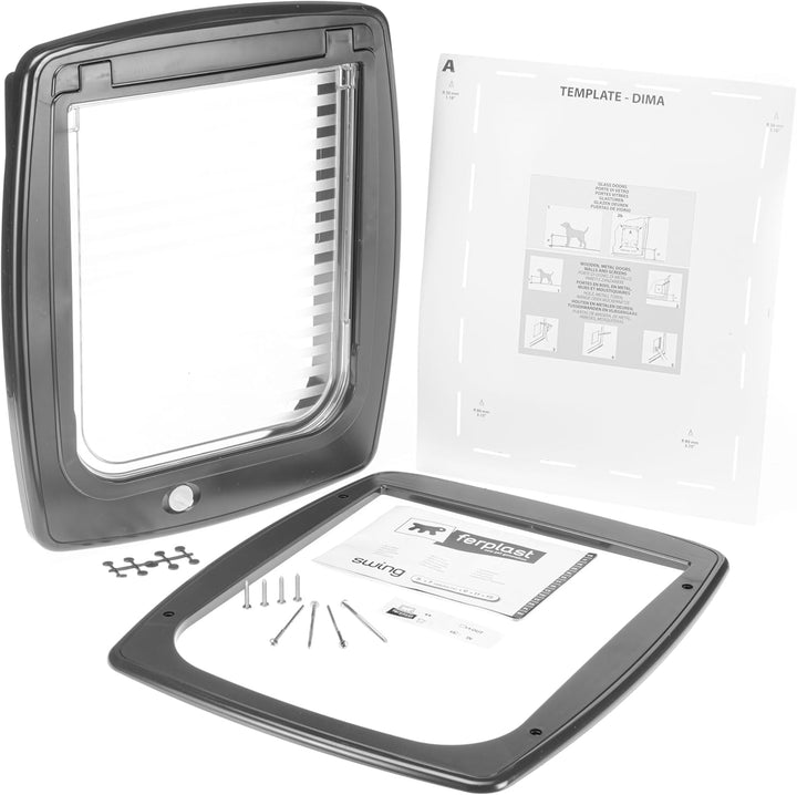 Ferplast Haustiertür für Grosse Hunde SWING 15 Hundenklappe Katzenklappe, Universaleinbau, 4-fach st