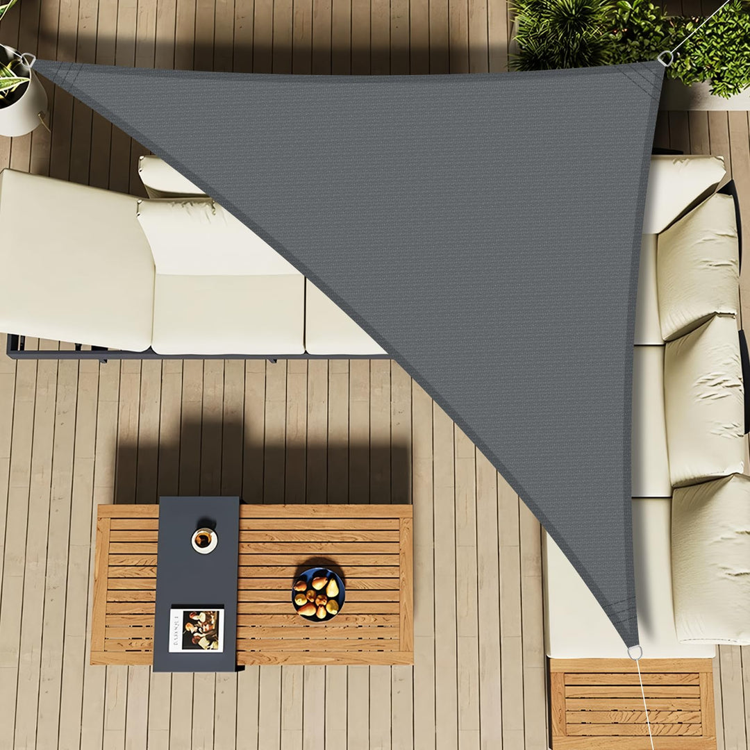 LOVE STORY Sonnensegel 2.5x2.5x3.5m Dreieckig Schattenspende für Terrasse | HDPE-Stoff Wasserdurchlä