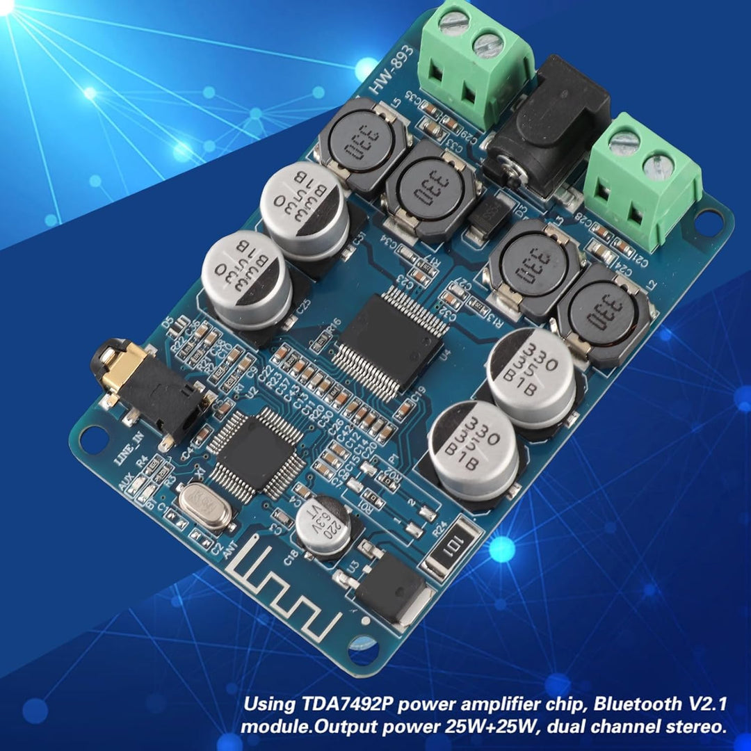 Audio-Leistungsverstärkerplatine TDA7492P Bluetooth V2.1 Dual Channel 2x25W Amplifier mit AUX Interf