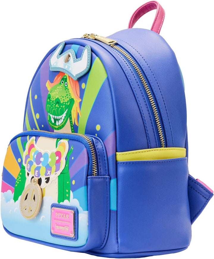 Loungefly Disney Pixar Toy Story Partysaurus Rex Damen Doppelriemen Schultertasche Mini Rucksack Gel