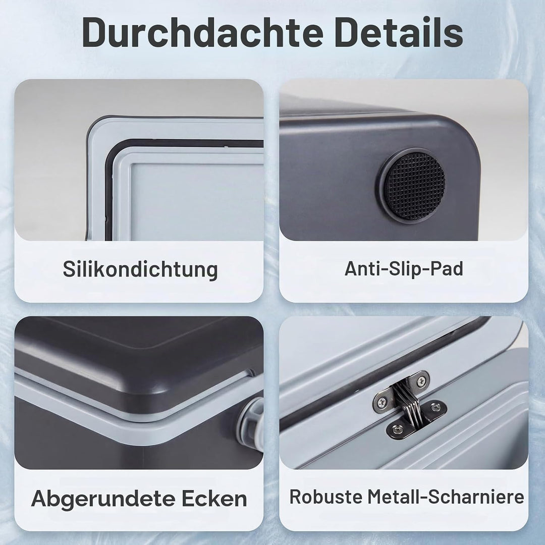 LIFEZEAL Tragbare starre Kühlbox, thermisch geformt, 12 Liter, Kapazität für 3 Tage, ausgestattet mi