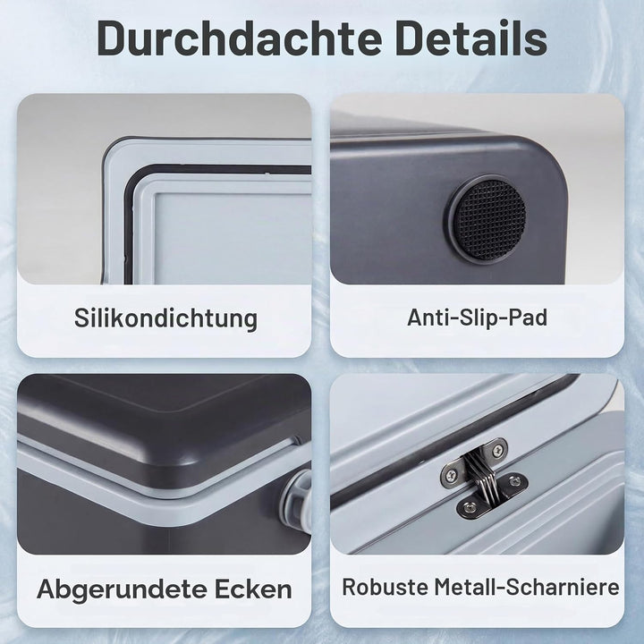 LIFEZEAL Tragbare starre Kühlbox, thermisch geformt, 12 Liter, Kapazität für 3 Tage, ausgestattet mi